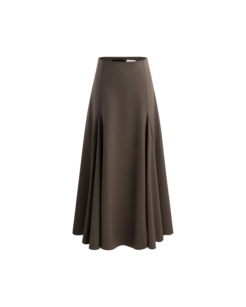 Sculpted Midi Skirt Warm Tea Brown
