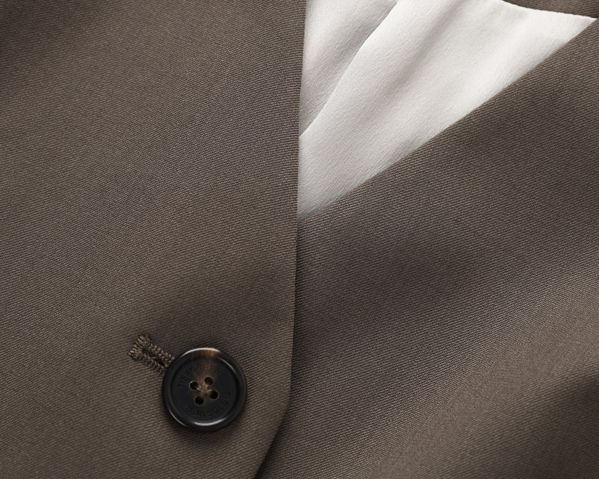Sculpted V-Neck Jacket Warm Tea Brown
