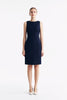 LC CURIE™ Loyal Navy Blue Honeycomb Pattern Diamond-ratio Tailoring Dress