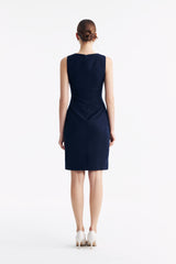 LC CURIE™ Diamond Dress - Dark Blue Honeycomb Pattern