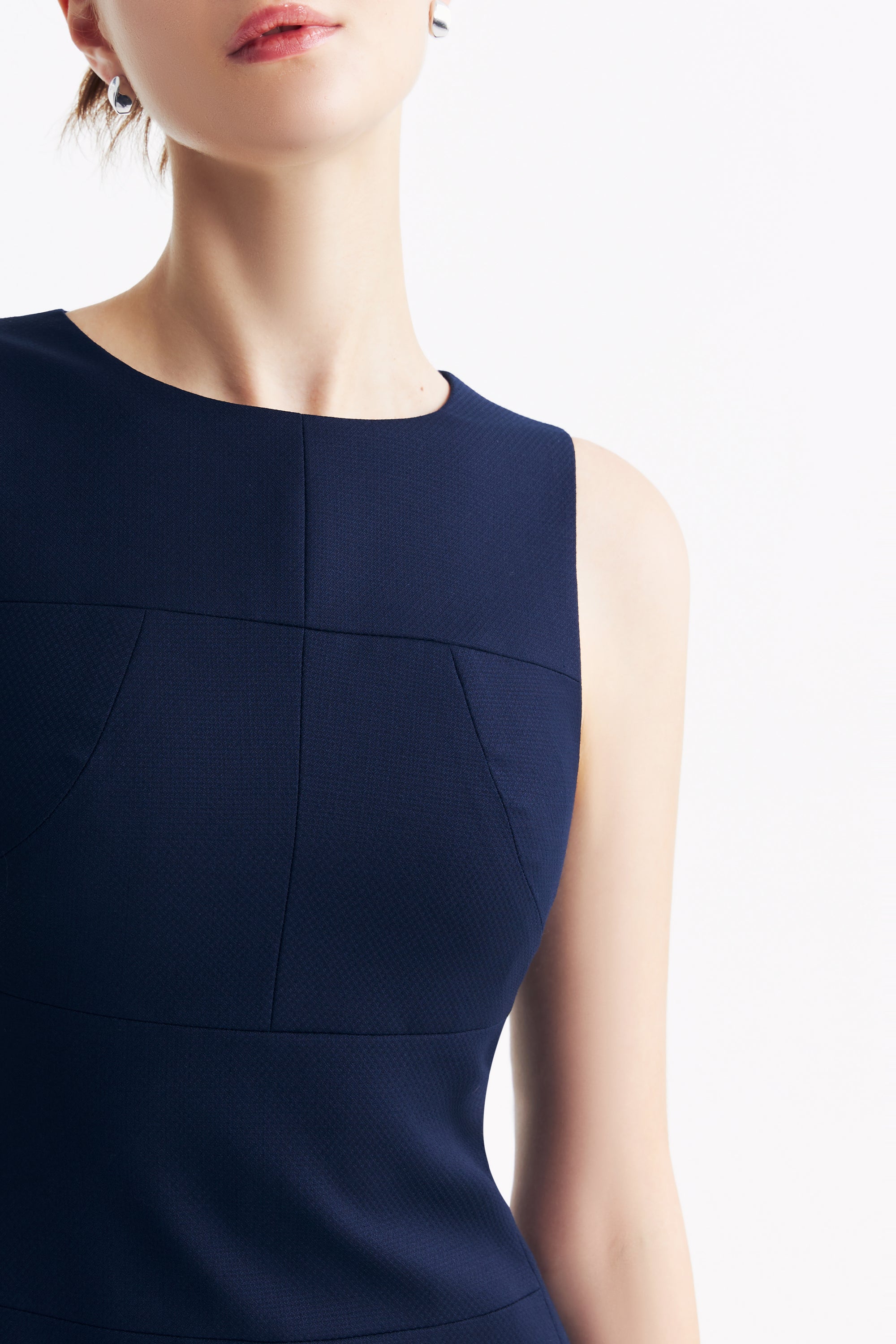 TieForHer - LC CURIE™ Diamond Dress - Dark Blue Honeycomb Pattern - Dress