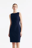 LC CURIE™ Loyal Navy Blue Honeycomb Pattern Diamond-ratio Tailoring Dress