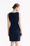 LC CURIE™ Loyal Navy Blue Honeycomb Pattern Diamond-ratio Tailoring Dress