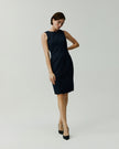 Curie Dress Textured Navy