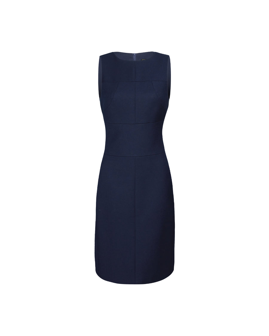 Curie Dress Textured Navy