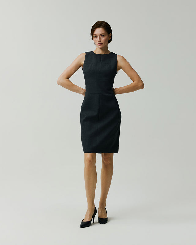 Curie Dress Charcoal Grey