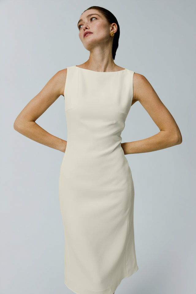 EV Sudro™ Queensland Vanilla Custard Sleeveless Small Mermaid Dress