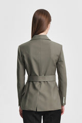 LéSuit™ Waist Tailored Blazer - Deep Khaki