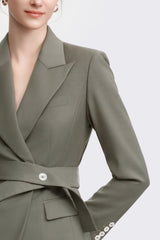 LéSuit™ Waist Tailored Blazer - Deep Khaki