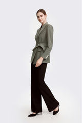 LéSuit™ Waist Tailored Blazer - Deep Khaki