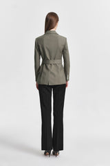 LéSuit™ Waist Tailored Blazer - Deep Khaki