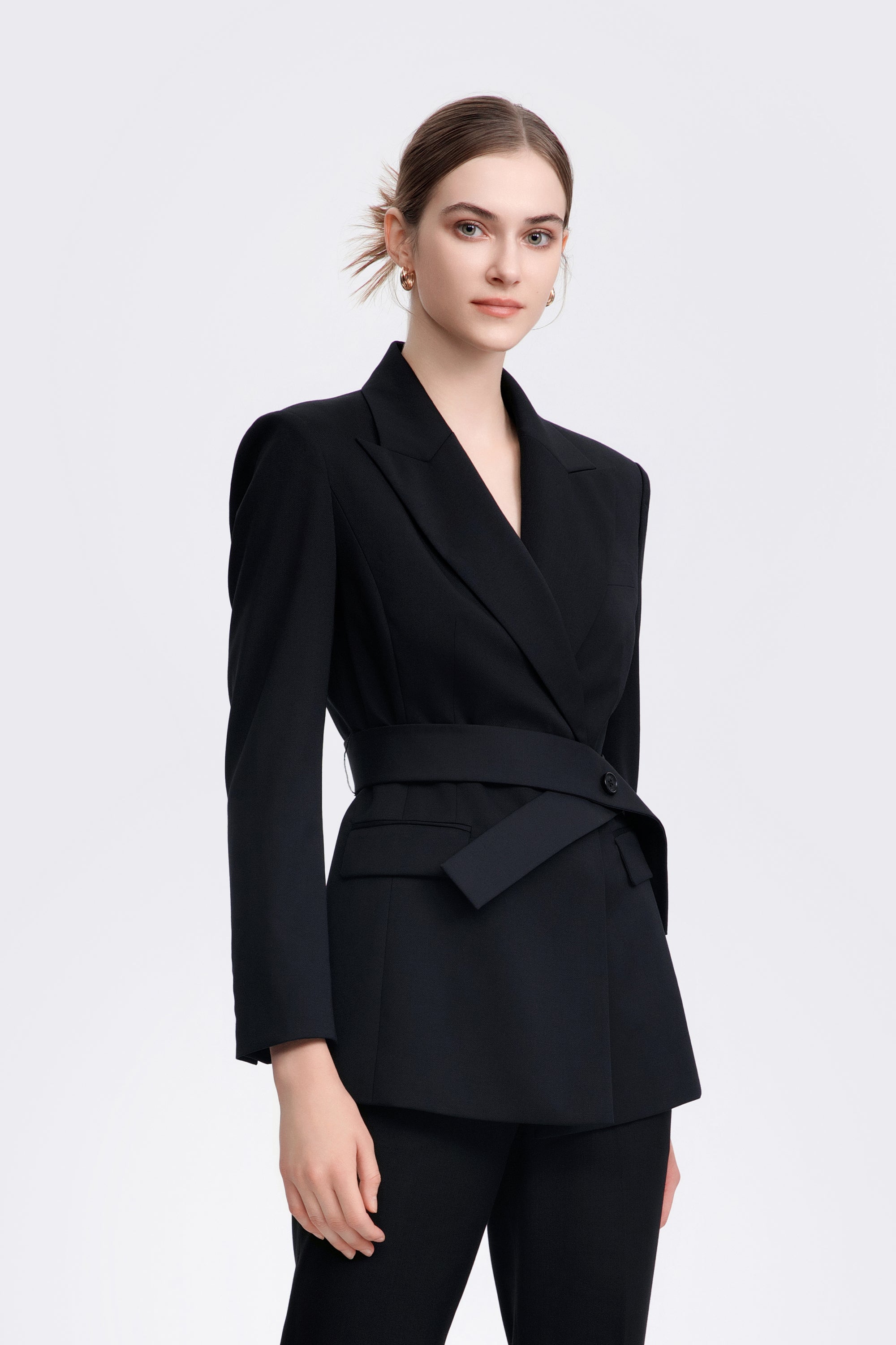 TieForHer - LéSuit™ Waist Tailored Blazer - Graphite Black - Blazer