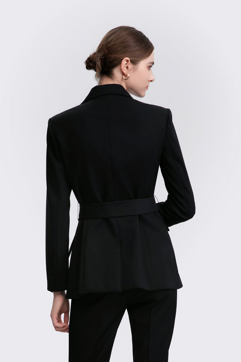 EV LéSuit™ Oxford Graphite Black Waist Tailored Blazer
