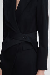 LéSuit™ Waist Tailored Blazer - Graphite Black