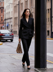 EV LéSuit™ Oxford Graphite Black Waist Tailored Blazer