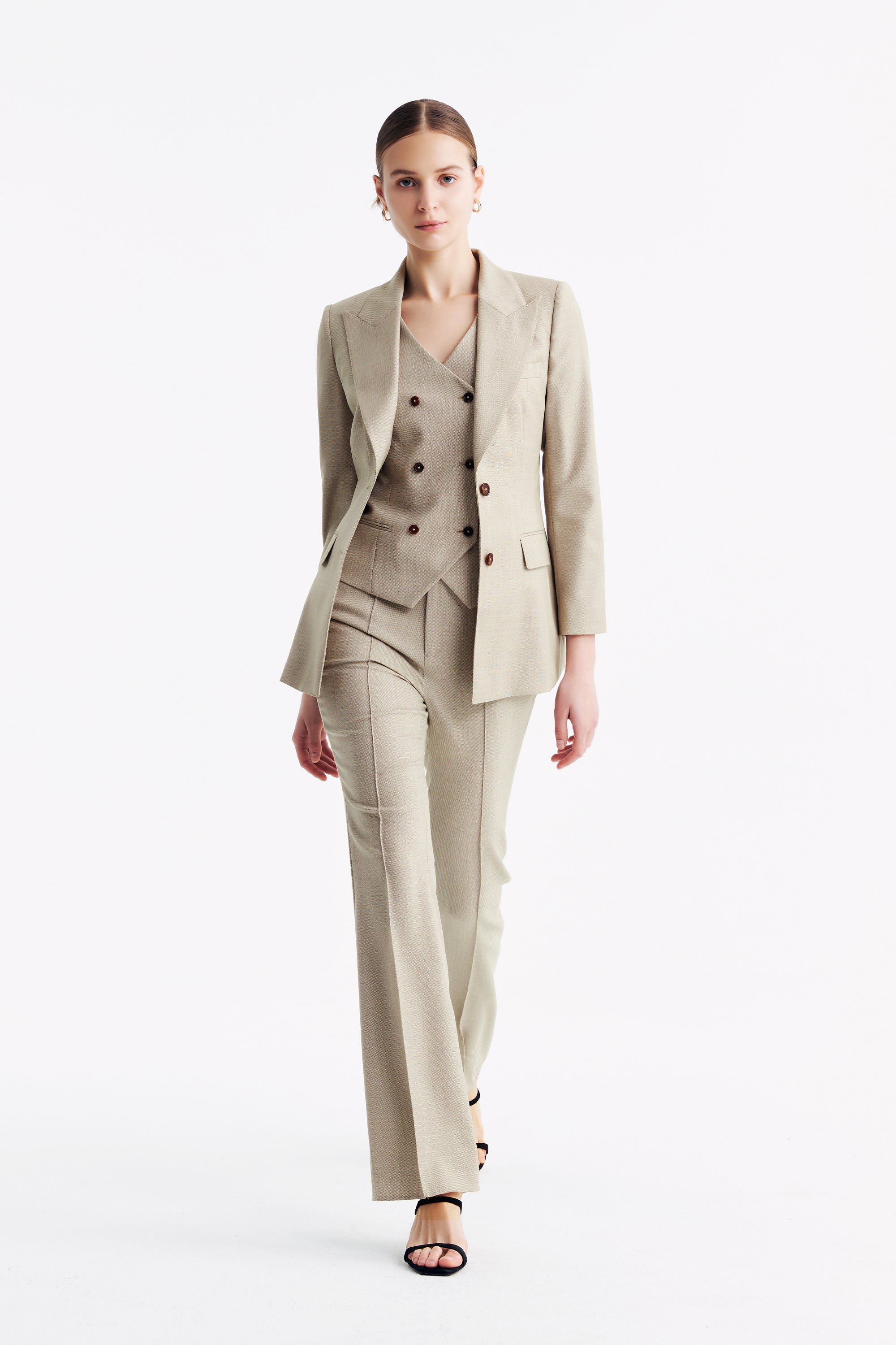 TieForHer - LC DOM™ Peak Lapel Single-breasted Blazer - Apricot - Blazer