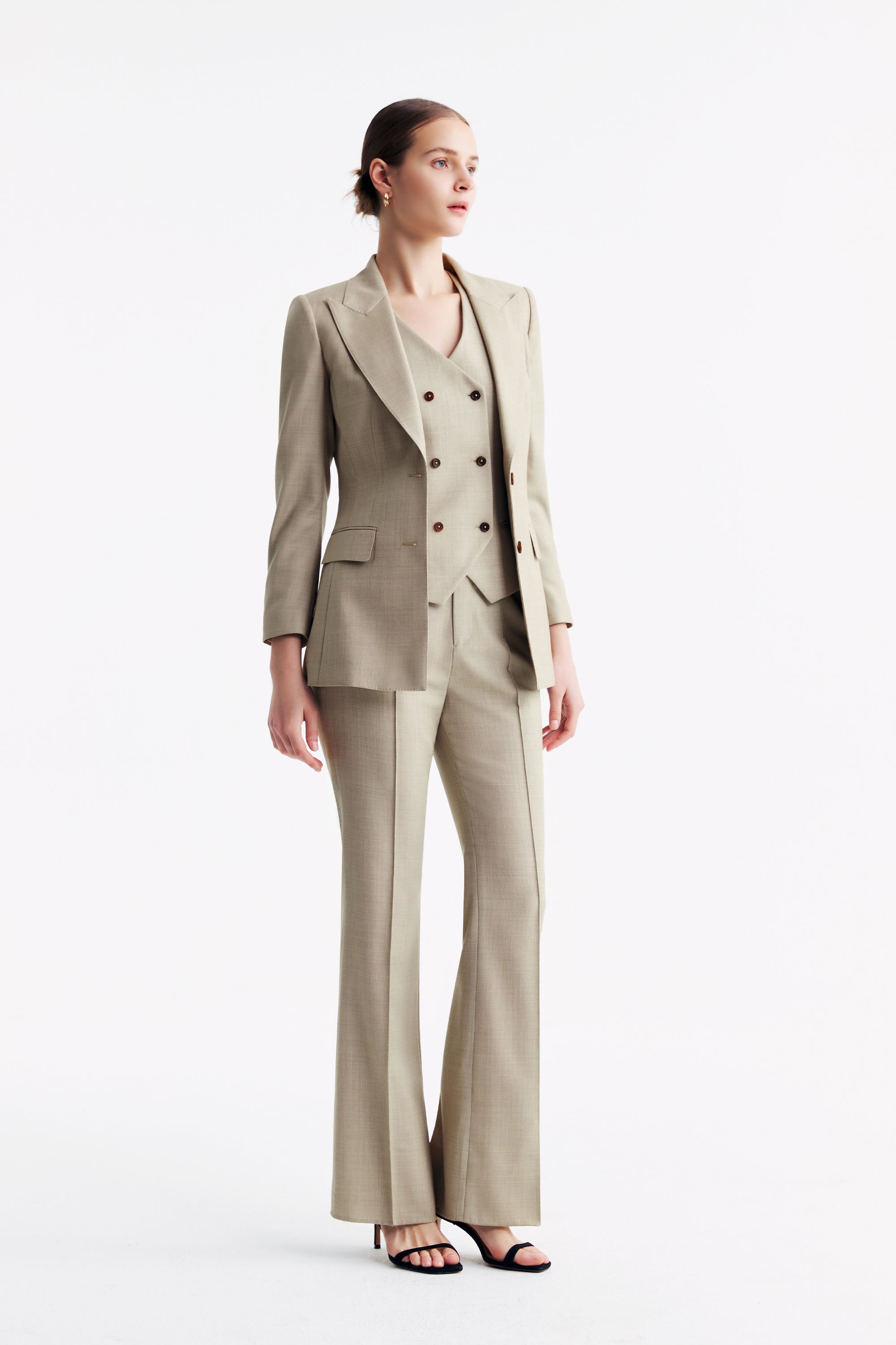 TieForHer - LC DOM™ Peak Lapel Single-breasted Blazer - Apricot - Blazer