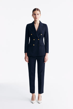 Elena Trousers Dark Navy Check