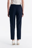 LC ELENA™ Loyal Navy Blue Subtle Grid Cropped Trousers