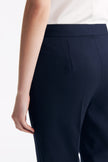 LC ELENA™ Loyal Navy Blue Subtle Grid Cropped Trousers