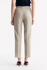 LC ELENA™ Tailored Slim-fit Cropped Trousers - Apricot