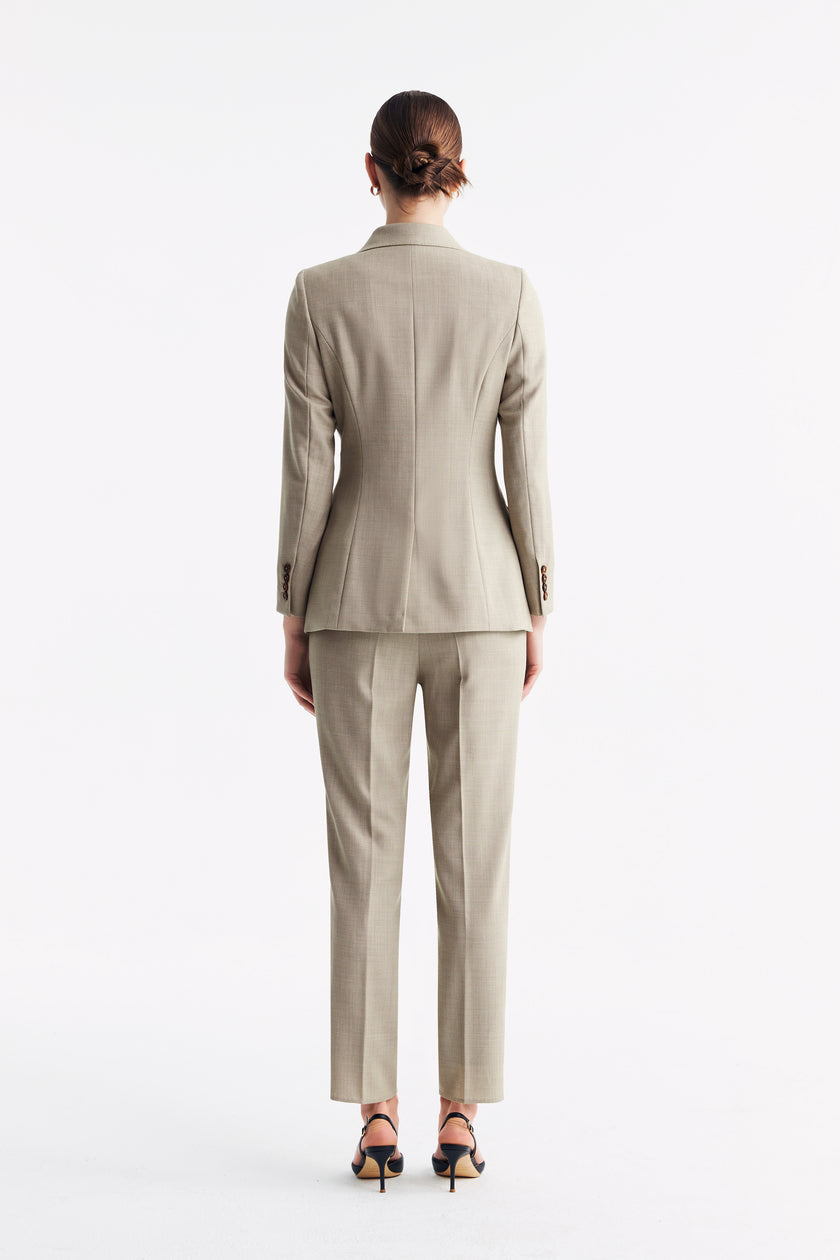 LC ELENA™ Apricot Granular Texture Cropped Trousers