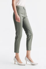 LC ELENA™ Tailored Slim-fit Cropped Trousers - Cinnamon Green