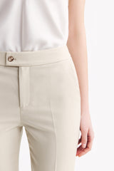 LC ELENA™ Tailored Slim-fit Cropped Trousers - Oatmeal