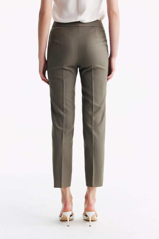 LC ELENA™ Tailored Slim-fit Cropped Trousers - Caterpillar Grey