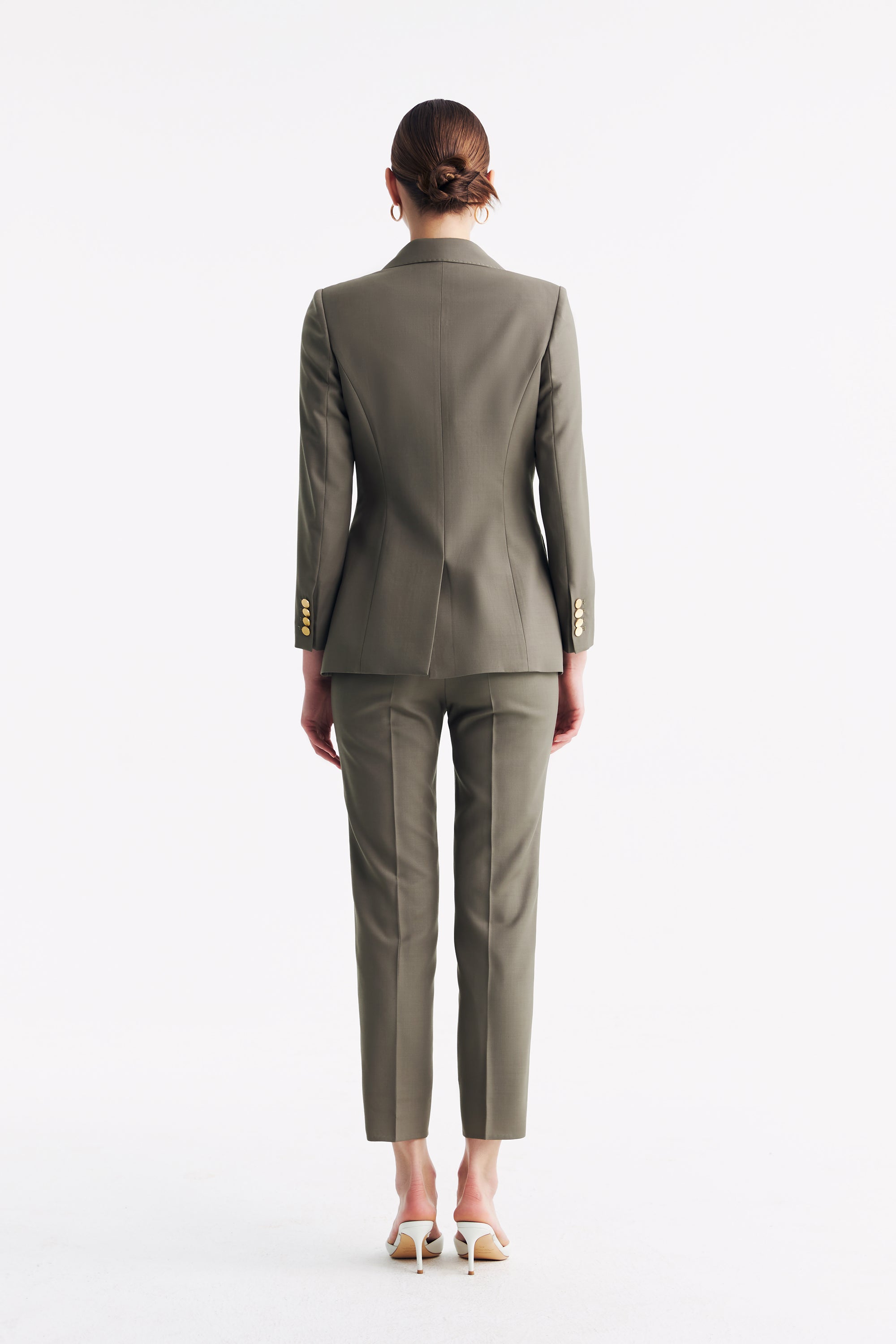 TieForHer - LC ELENA™ Tailored Slim-fit Cropped Trousers - Caterpillar Grey - Trouser