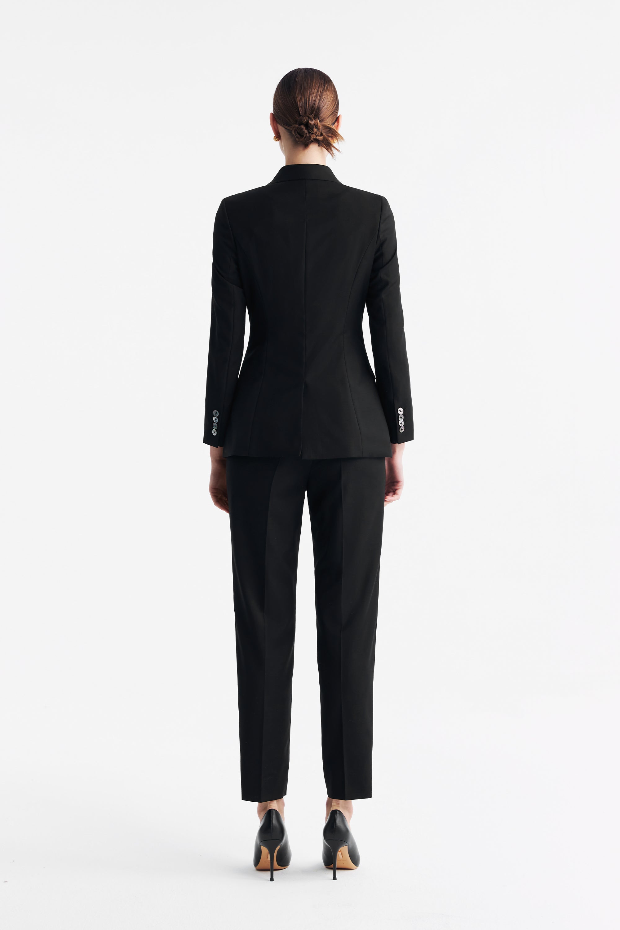 TieForHer - LC ELENA™ Tailored Slim-fit Cropped Trousers - Black - Trouser