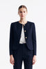 LC GABRI™ Loyal Navy Blue Honeycomb Pattern Short Jacket