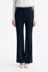 LC GANDI™ Tailored Slim-fit Ankle-length Trousers - Dark Navy Plaid