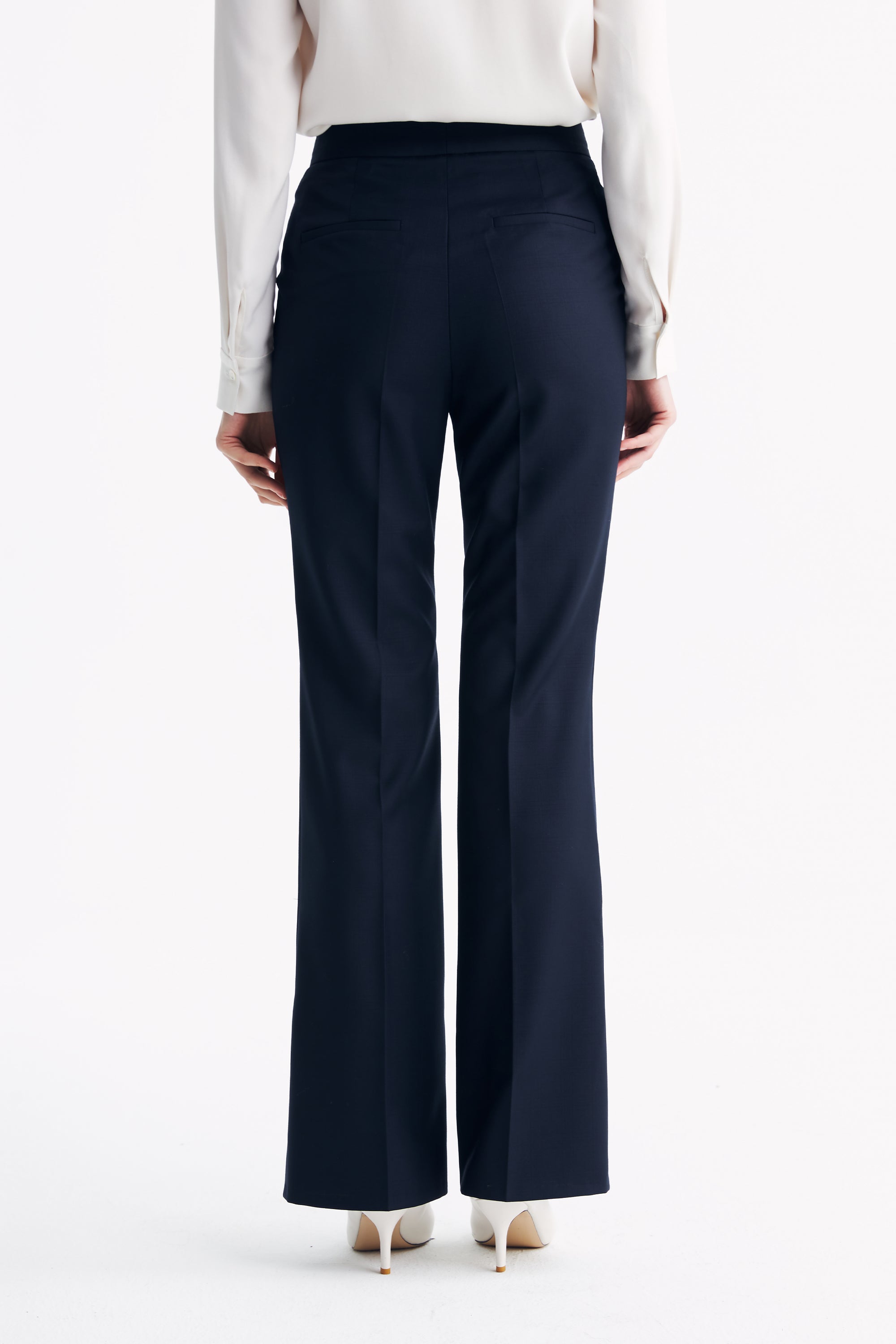 TieForHer - LC GANDI™ Tailored Slim-fit Ankle-length Trousers - Dark Navy Plaid - Trouser