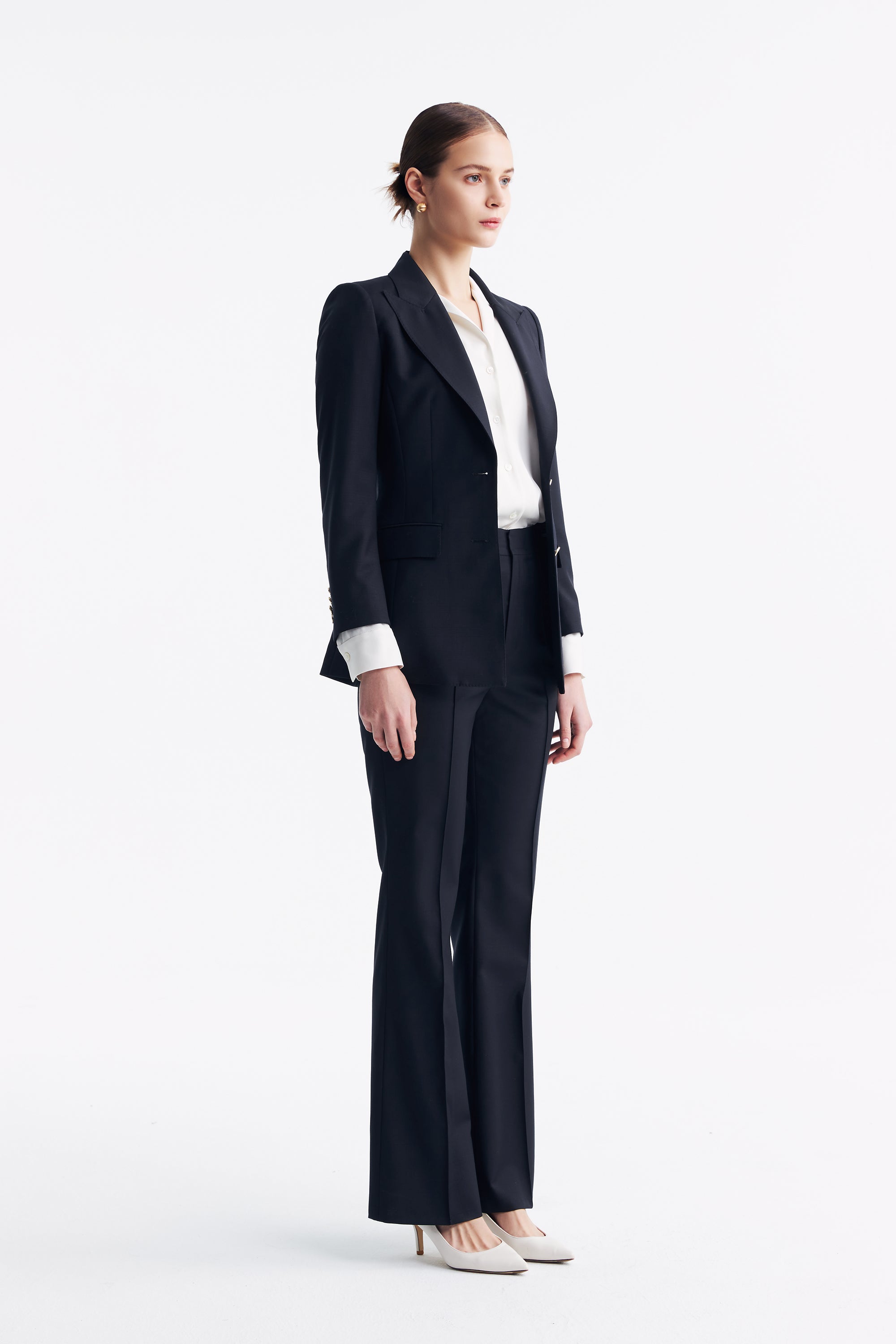 TieForHer - LC GANDI™ Tailored Slim-fit Ankle-length Trousers - Dark Navy Plaid - Trouser