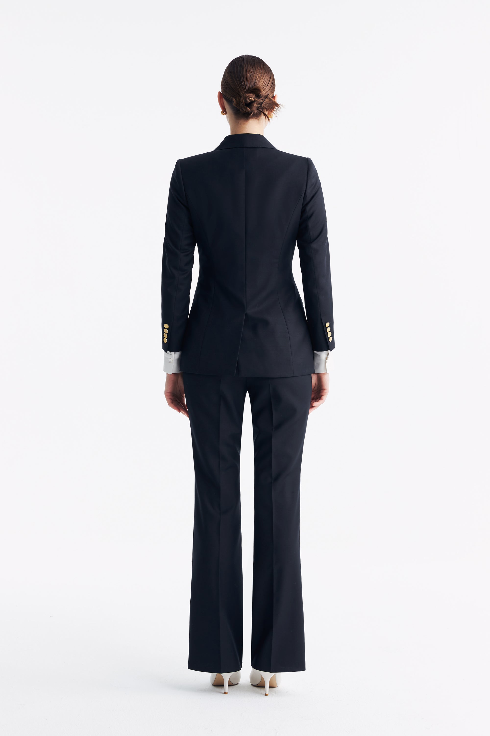 TieForHer - LC GANDI™ Tailored Slim-fit Ankle-length Trousers - Dark Navy Plaid - Trouser