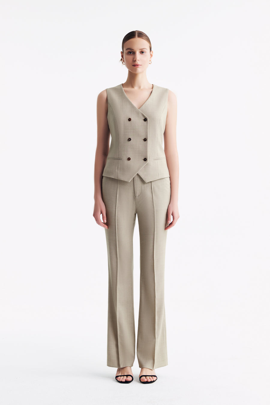 Gandi Trousers Textured Apricot