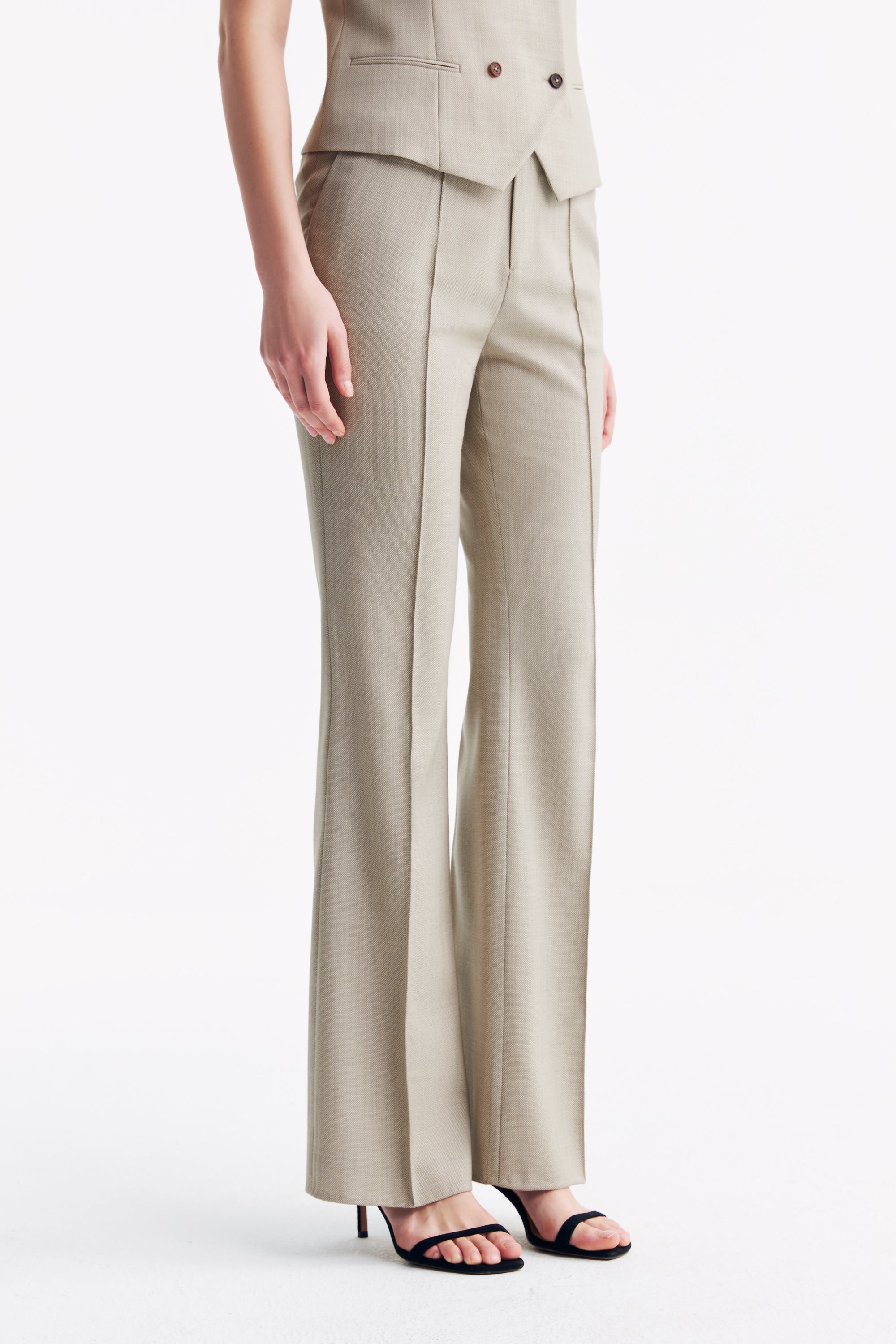 TieForHer - LC GANDI™ Tailored Slim-fit Ankle-length Trousers - Apricot - Trouser