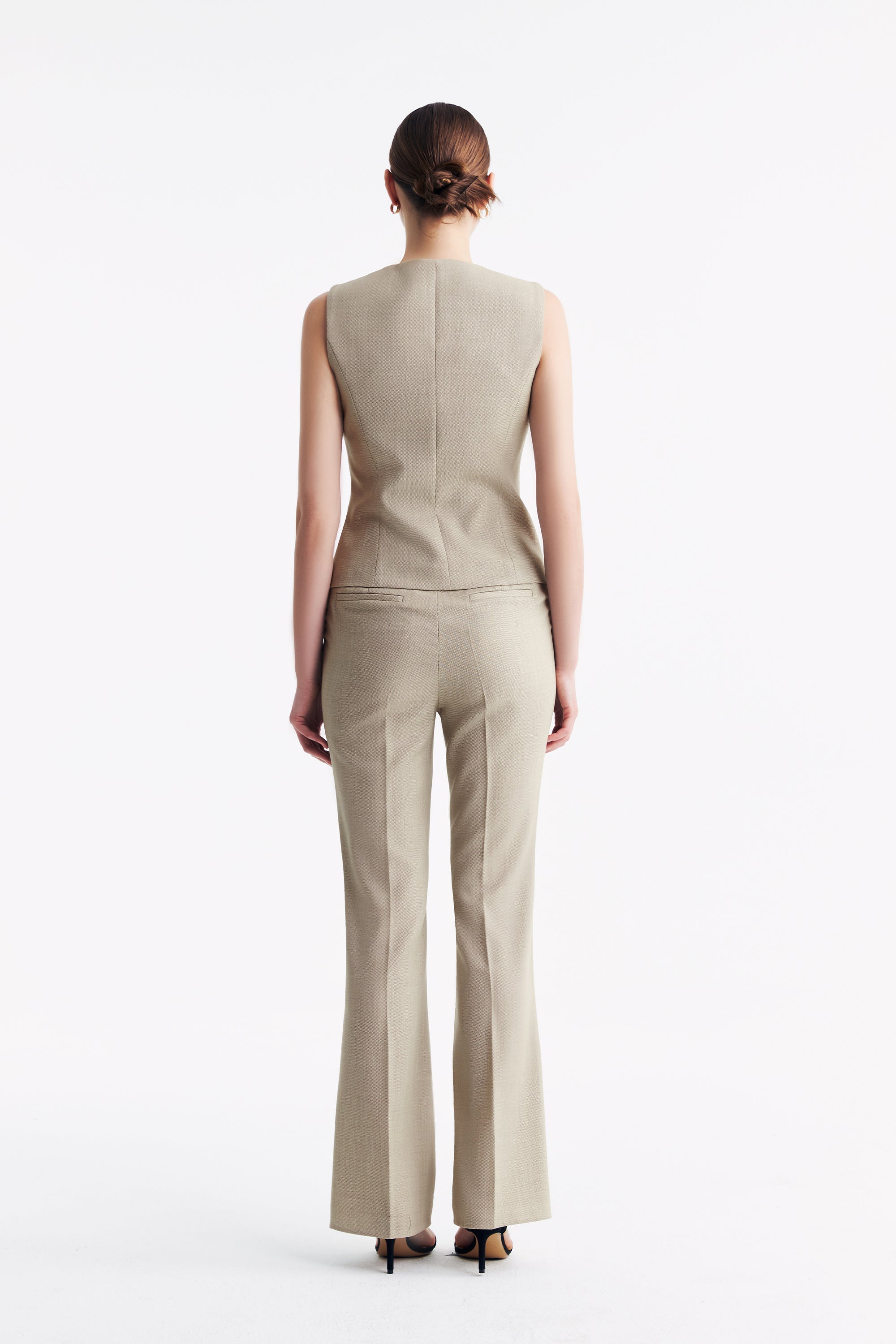 TieForHer - LC GANDI™ Tailored Slim-fit Ankle-length Trousers - Apricot - Trouser