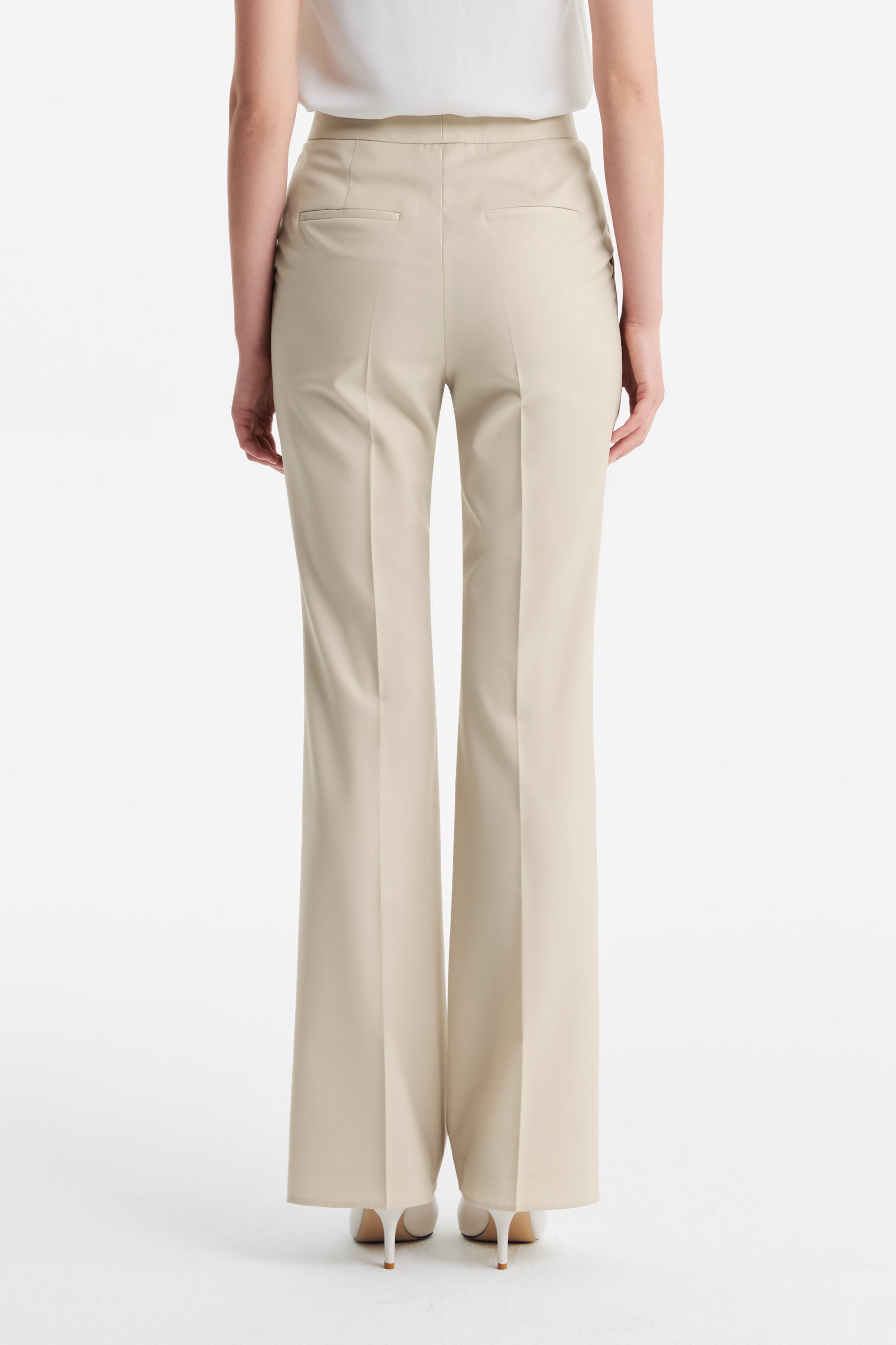 TieForHer - LC GANDI™ Tailored Slim-fit Ankle-length Trousers - Oatmeal - Trouser