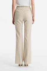 LC GANDI™ Tailored Slim-fit Ankle-length Trousers - Oatmeal