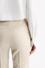 LC GANDI™ Tailored Slim-fit Ankle-length Trousers - Oatmeal