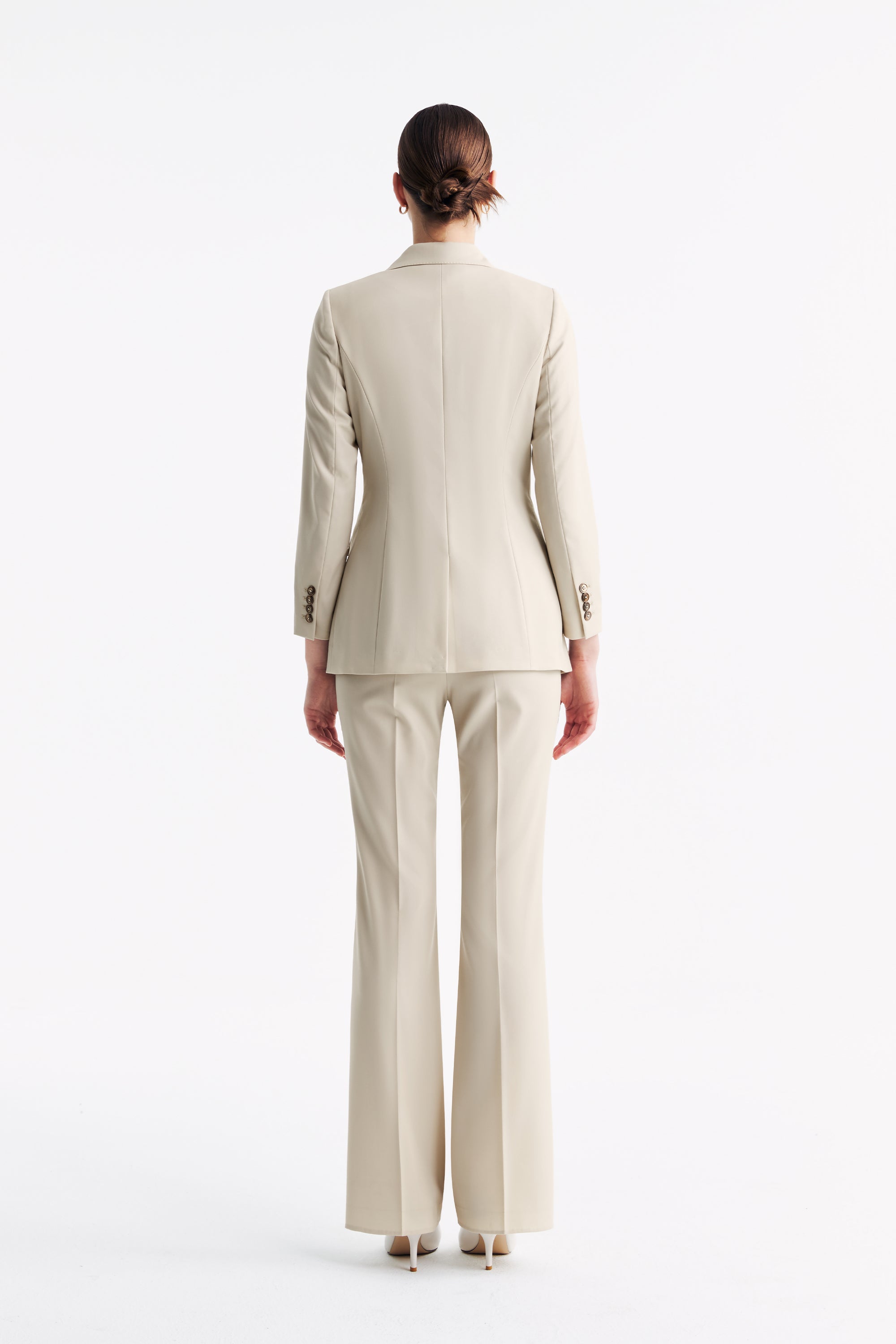 TieForHer - LC GANDI™ Tailored Slim-fit Ankle-length Trousers - Oatmeal - Trouser