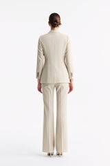 LC GANDI™ Tailored Slim-fit Ankle-length Trousers - Oatmeal