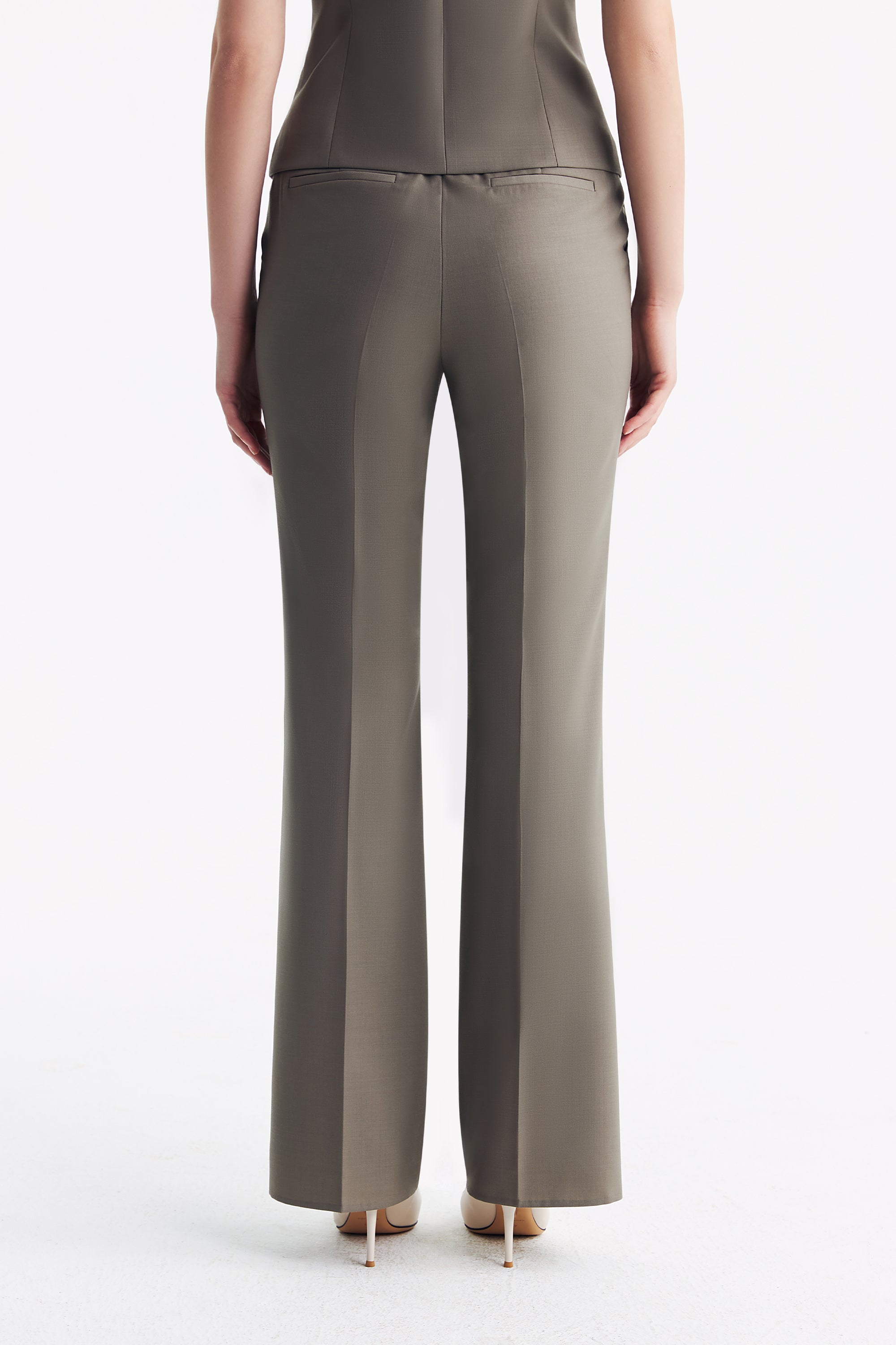 TieForHer - LC GANDI™ Tailored Slim-fit Ankle-length Trousers - Caterpillar Grey - Trouser