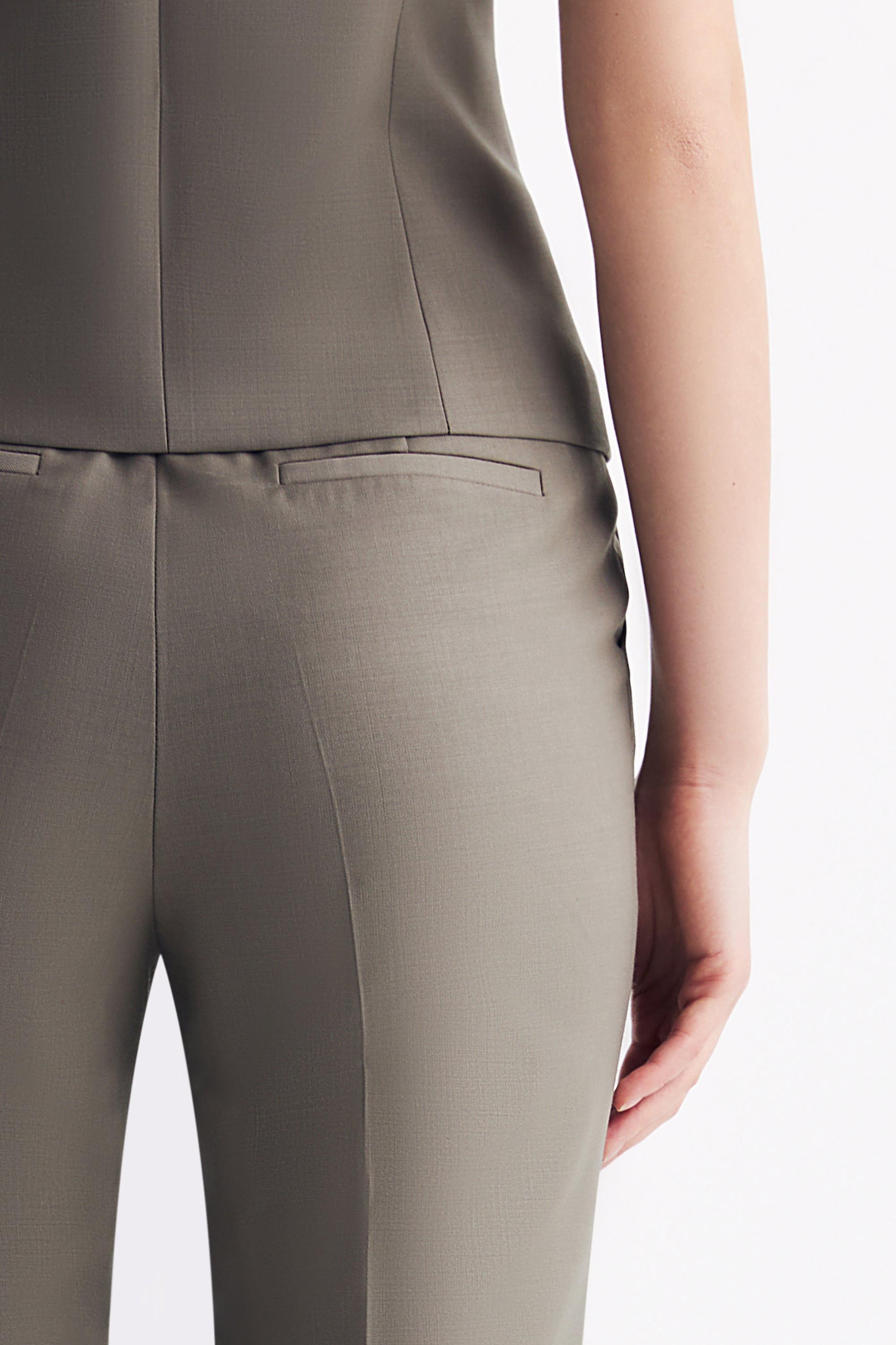 TieForHer - LC GANDI™ Tailored Slim-fit Ankle-length Trousers - Caterpillar Grey - Trouser