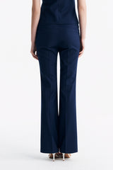 LC GANDI™ Tailored Slim-fit Ankle-length Trousers - Dark Blue