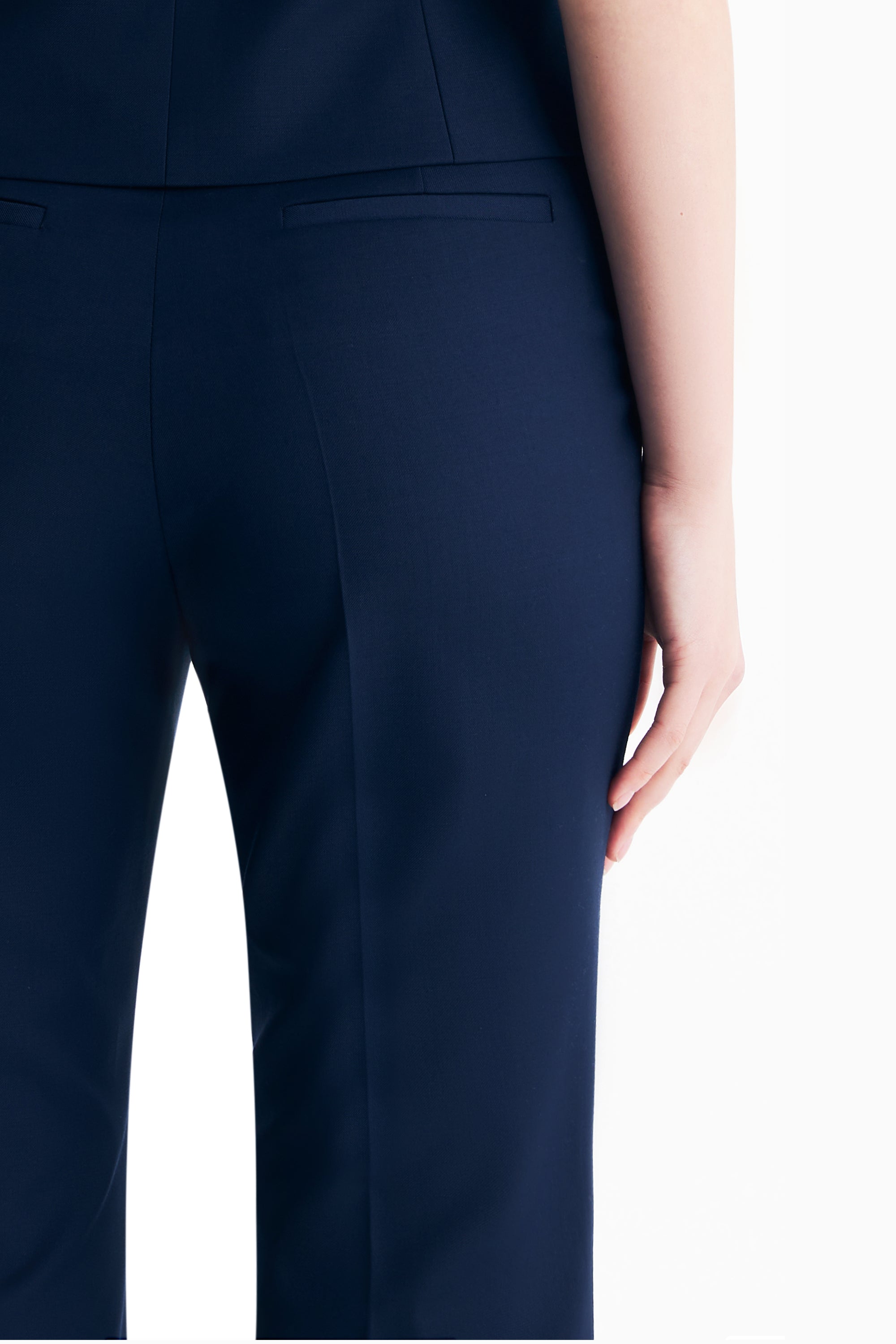 TieForHer - LC GANDI™ Tailored Slim-fit Ankle-length Trousers - Dark Blue - Trouser