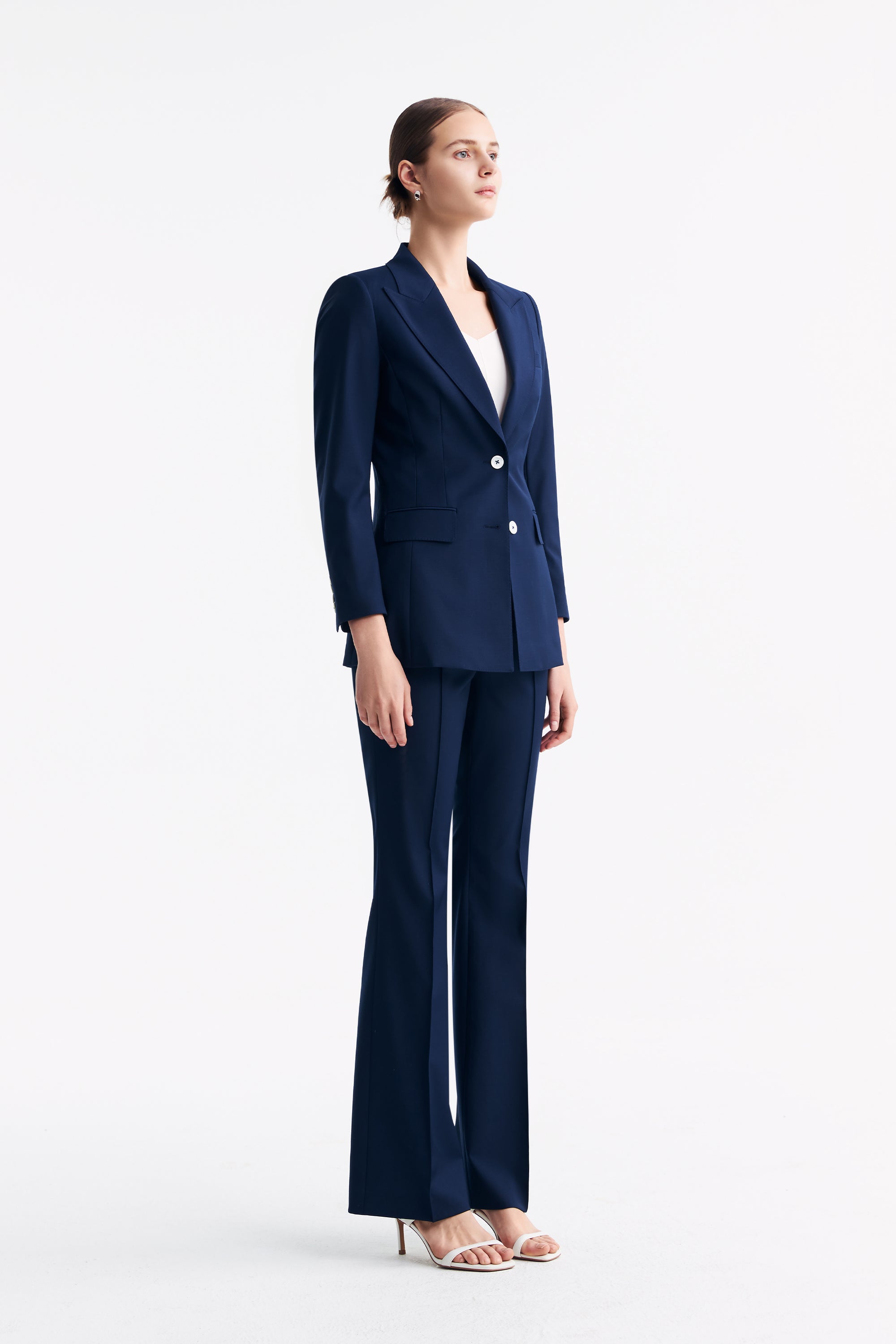 TieForHer - LC GANDI™ Tailored Slim-fit Ankle-length Trousers - Dark Blue - Trouser