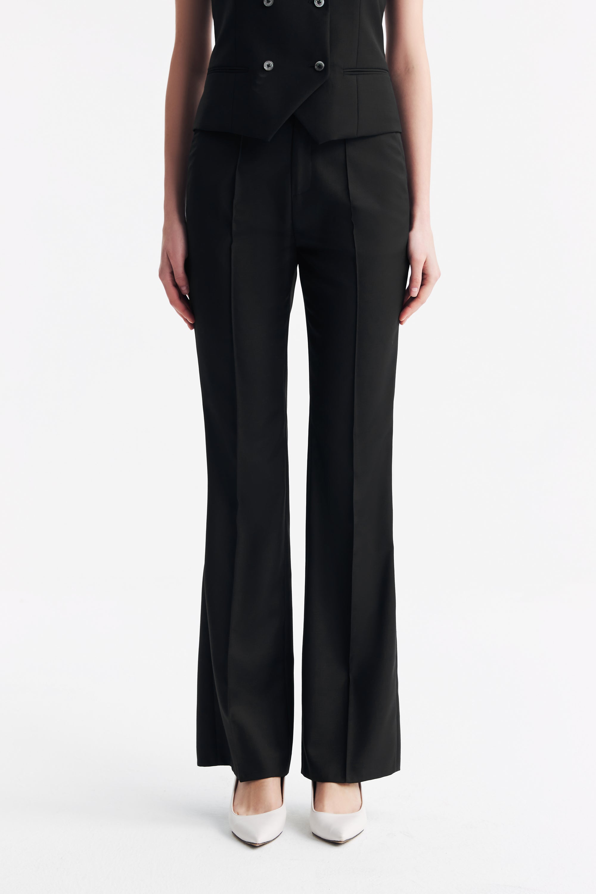 TieForHer - LC GANDI™ Tailored Slim-fit Ankle-length Trousers - Black - Trouser